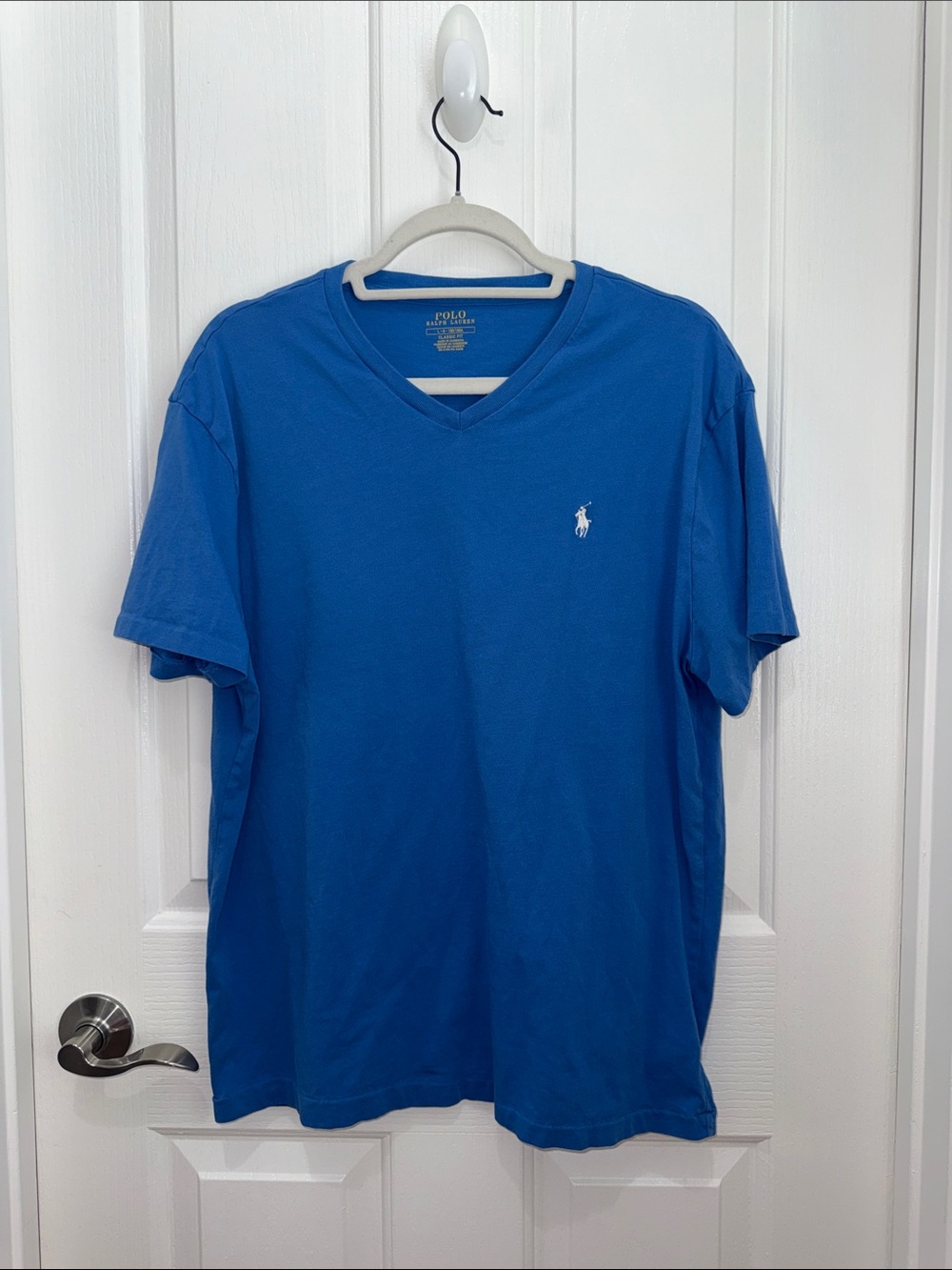 Polo by Ralph Lauren Classic Fit V-Neck Tee in Royal Blue - Men’s Large